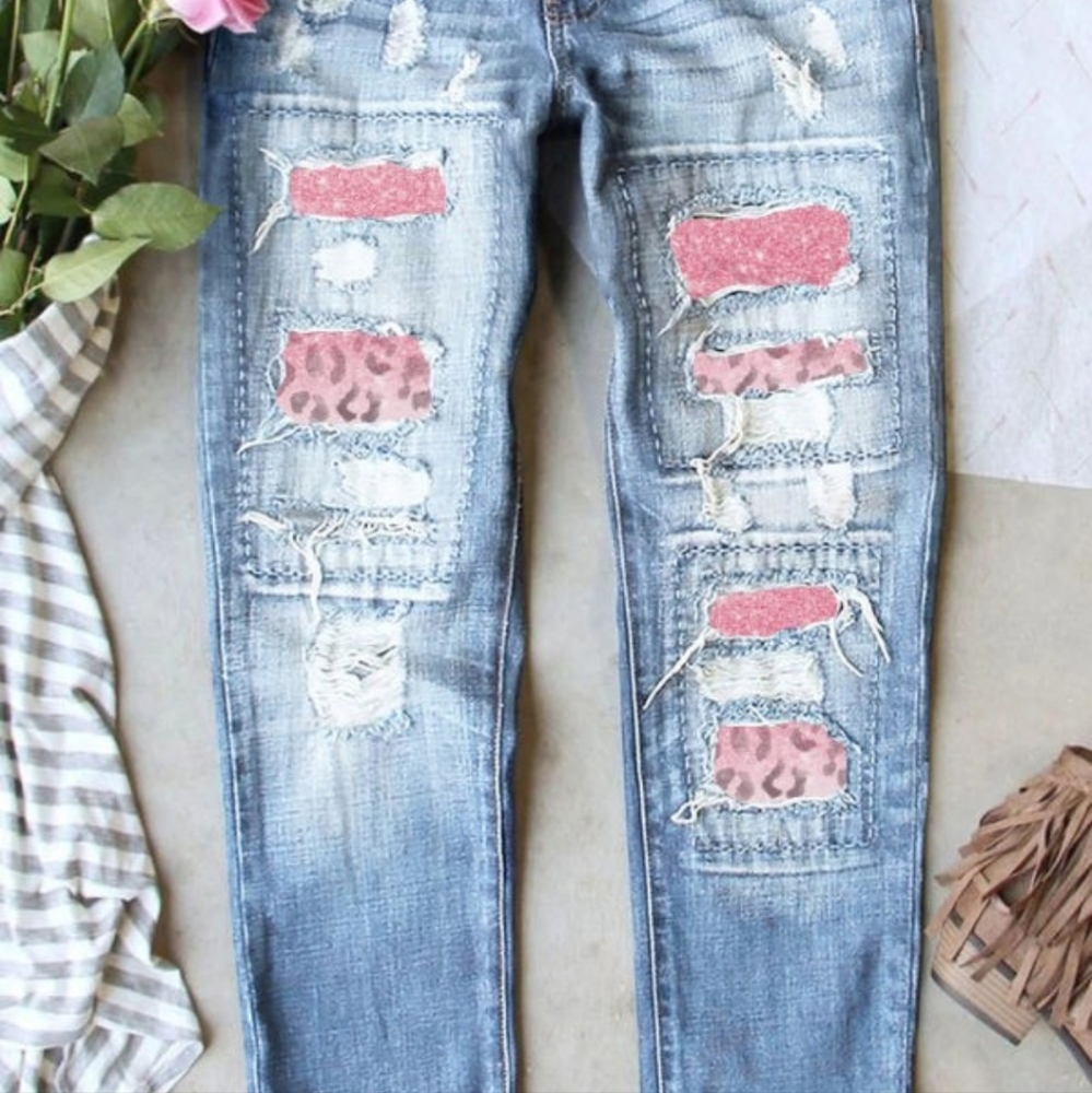 💜 New Patchwork Jeans - Picture 2 of 5